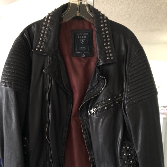 Guess Sherwood Studded Leather Jacket - Picture 2 of 6